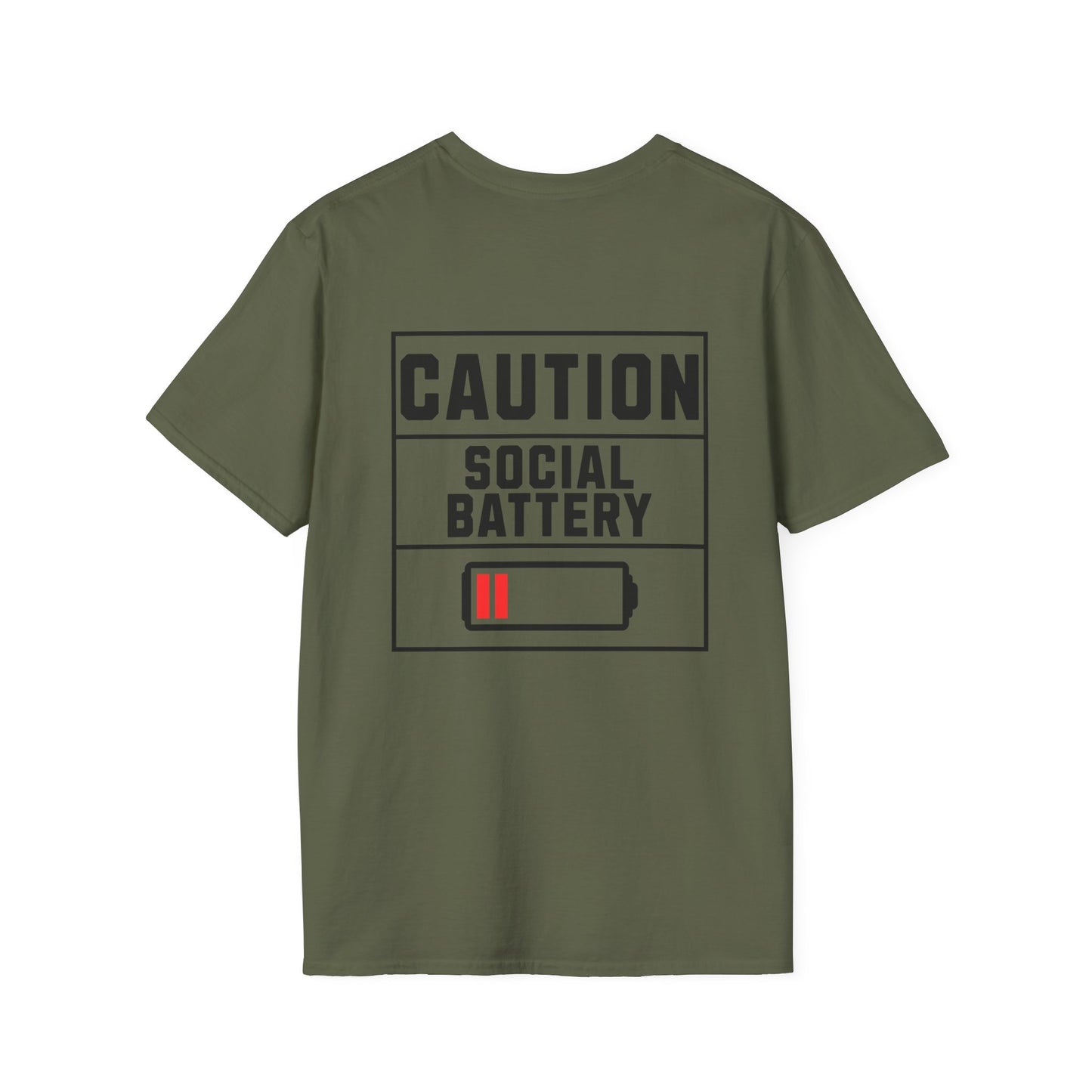 Caution Social Battery T-Shirt