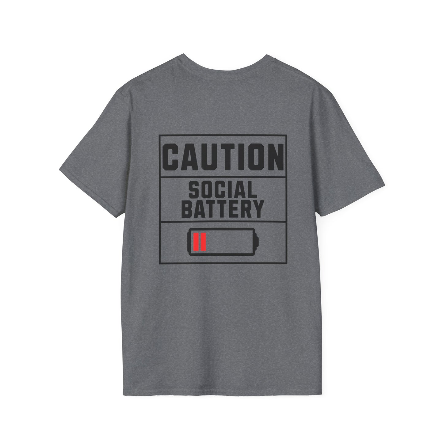 Caution Social Battery T-Shirt
