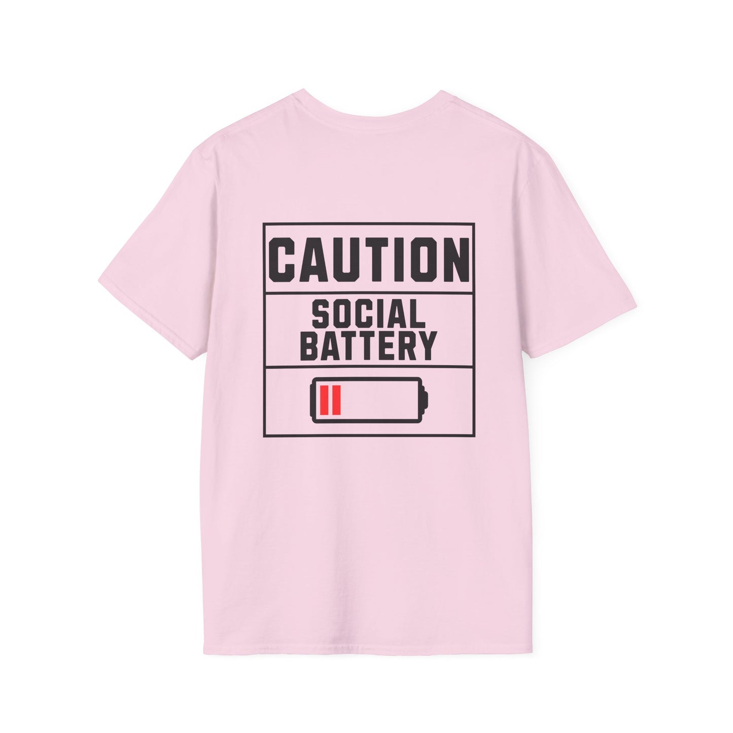 Caution Social Battery T-Shirt