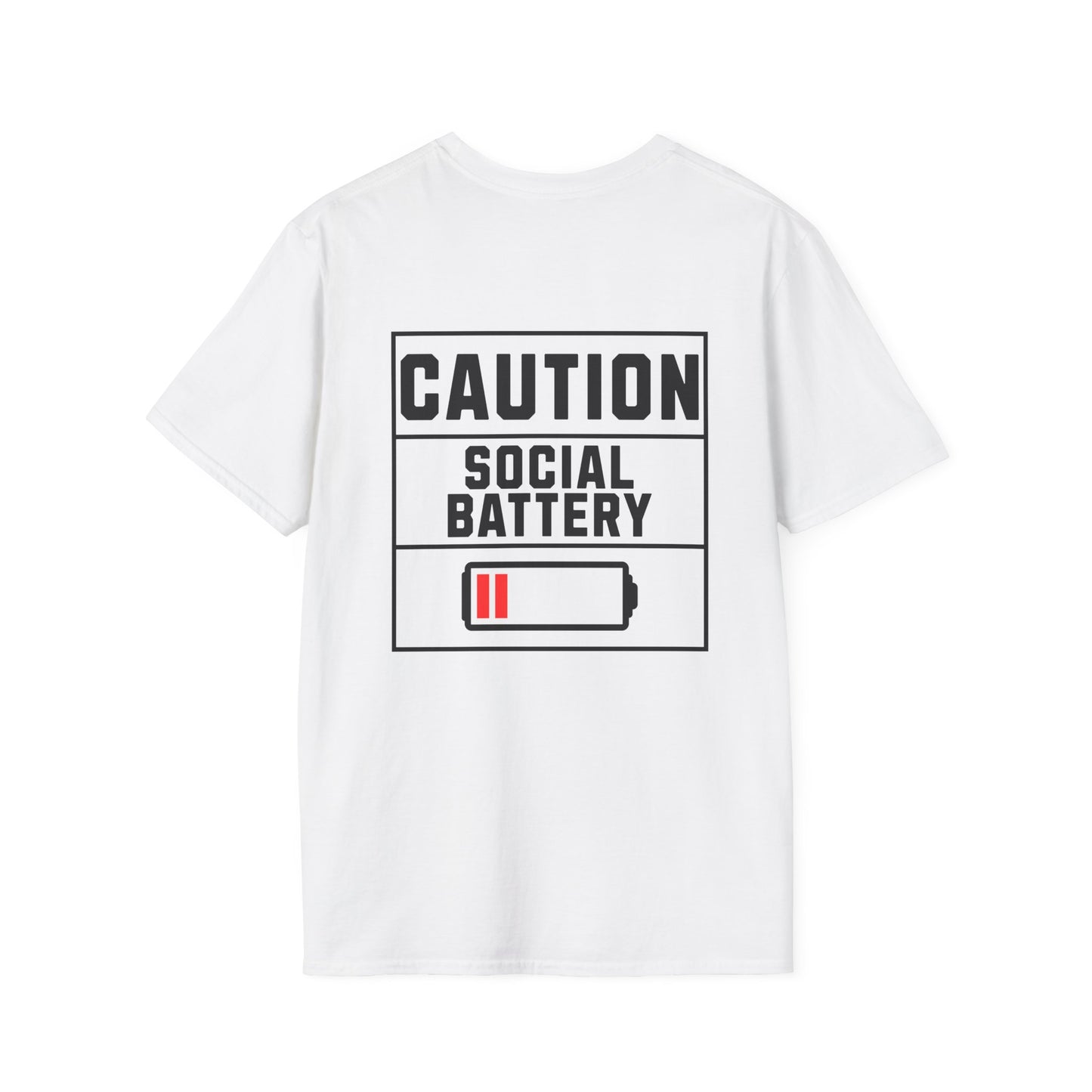 Caution Social Battery T-Shirt