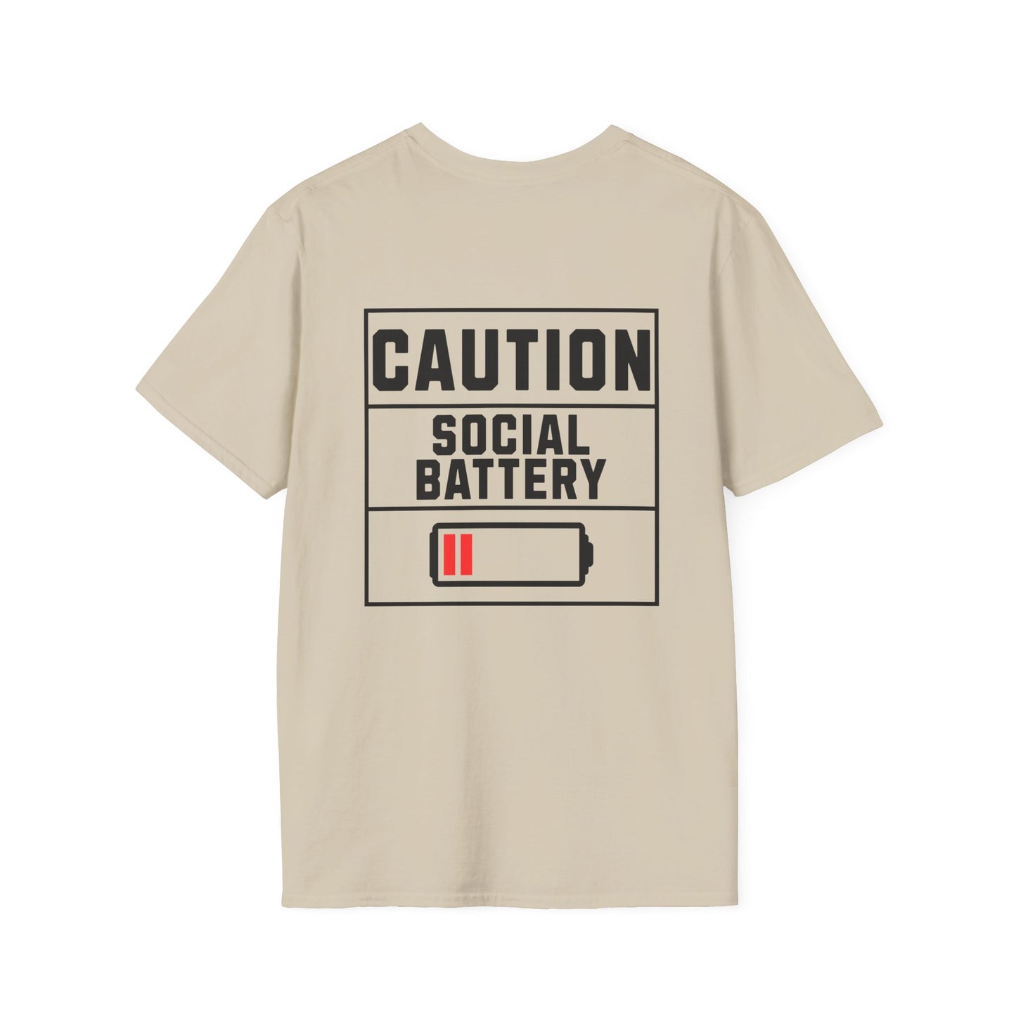 Caution Social Battery T-Shirt